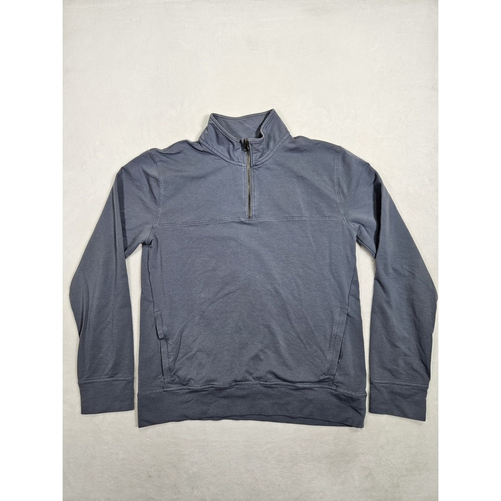 Pact Men's Gray Organic Cotton Quarter Zip Pullover Sweatshirt Sz Large